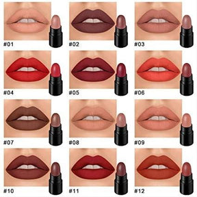 PACK OF 12 MATTE LIPSTICKS + SUNISA FOUNDATION BASE WATER PROOF