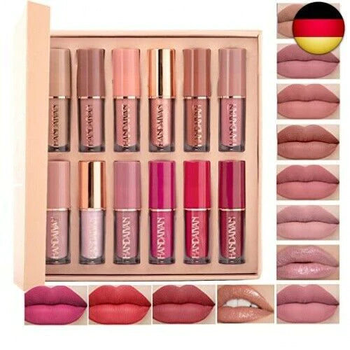 12 Matte LipsTicks Branded +Original  Sunida Foundation Waterproof + Blue Lady Spray For Women